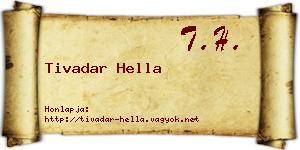 Tivadar Hella névjegykártya